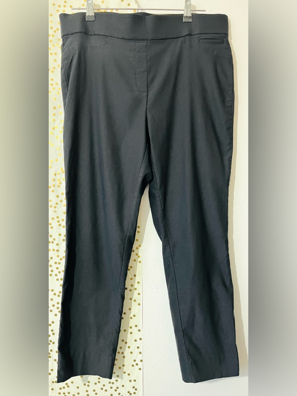 Anne Klein Black Women's Straight-Leg Cropped Dress Trousers size Large